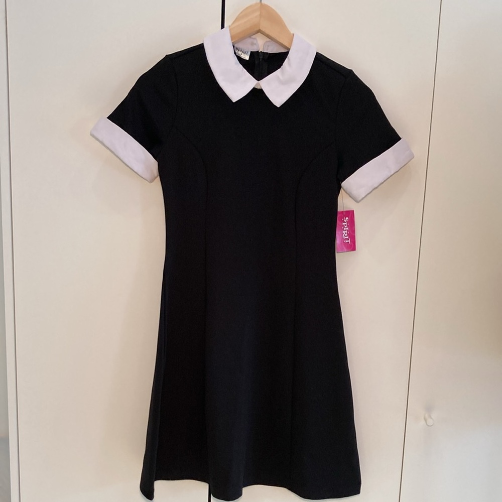 Spirit Halloween dress Peter Pan collar short sleeves S free earrings - Picture 6 of 16